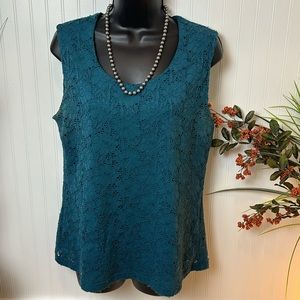 Croft & Barrow Fully Lined Sleeveless Lace Top